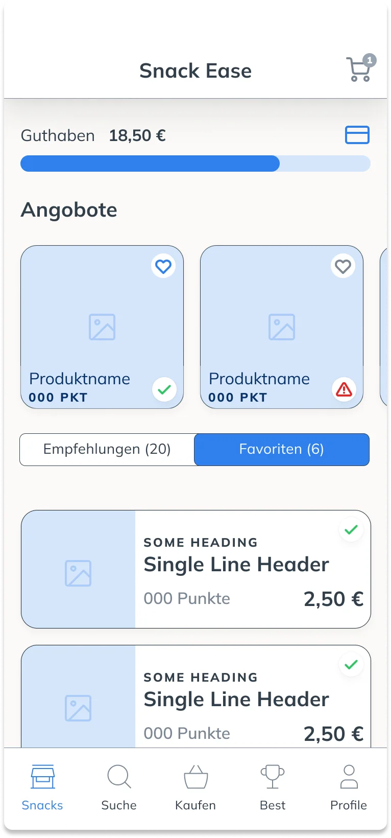 Anwalt.de – SnackEase App Konzept