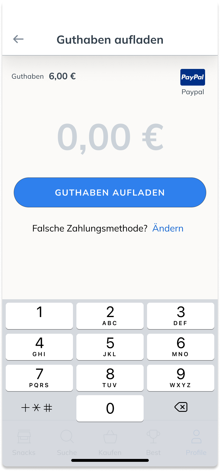 Guthaben: Monatliches Budget-Übersicht (25 €) mit Verbrauchsanzeige
