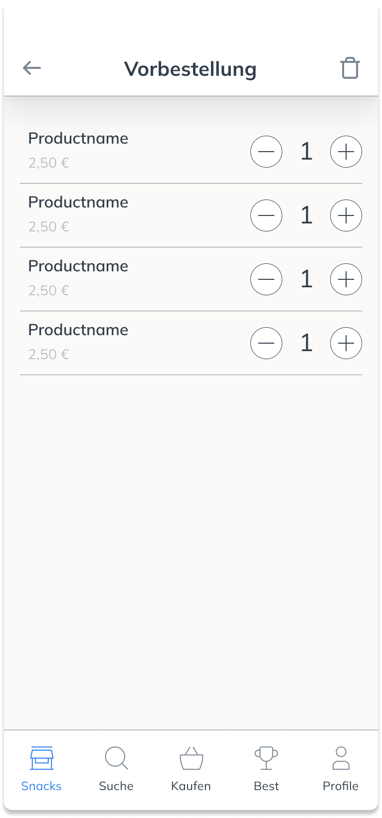 Produktbestellung: Scan-Screen für den Kiosk-Barcode