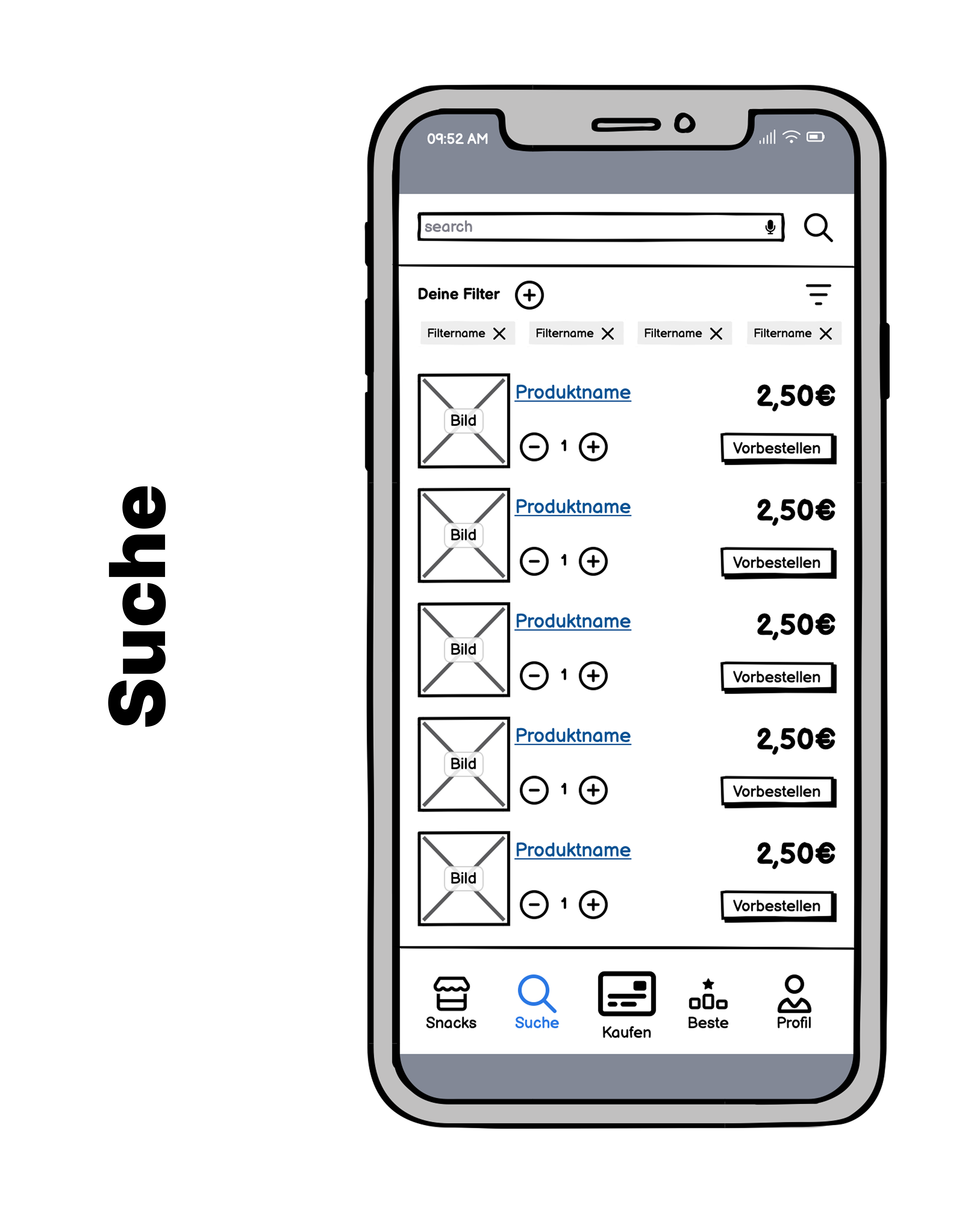 Suche: Volltextsuche mit gefilterter Produktliste